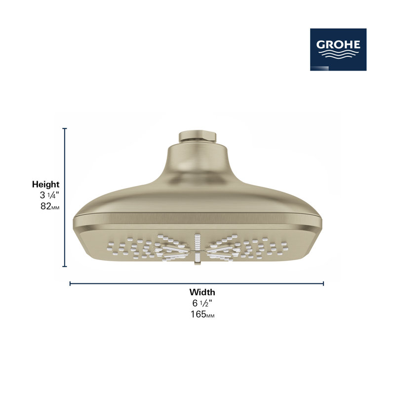 Eurocube Pressure Balance Rain Shower Set, Brushed Nickel