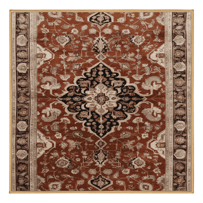 Machine Washable Persian Brown Area Rug