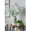 White Ceramic Flower Vase With Green Floral Pattern