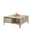 Table basse moderne, taupe, 35,4 po x 16,5 po x 35,4 po | 100% panneau de particules enduit de mélamine, épaisseur: 0,6 pouce | Rangement supplémentaire | Design industriel élégant pour le salon et le salon-1025516813