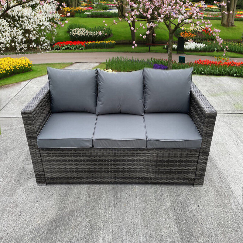 170cm Wide Straight Steel Patio Sofa