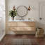   Ensemble de meuble-lavabo mural ovale simple 60 po avec comptoir en quartz de Carrare et ensembles 1,5 po en chêne naturel Ensembles-500080545-500080546