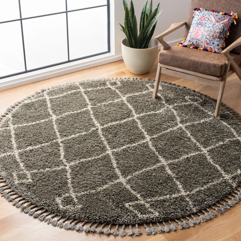 Tapis à motif géométrique Imraan Performance, Rond 6 pi 7 po