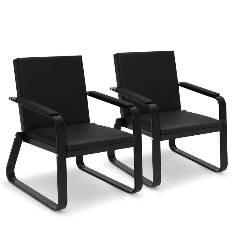 Chaise de salle d'attente empilable en similicuir avec structure en métal