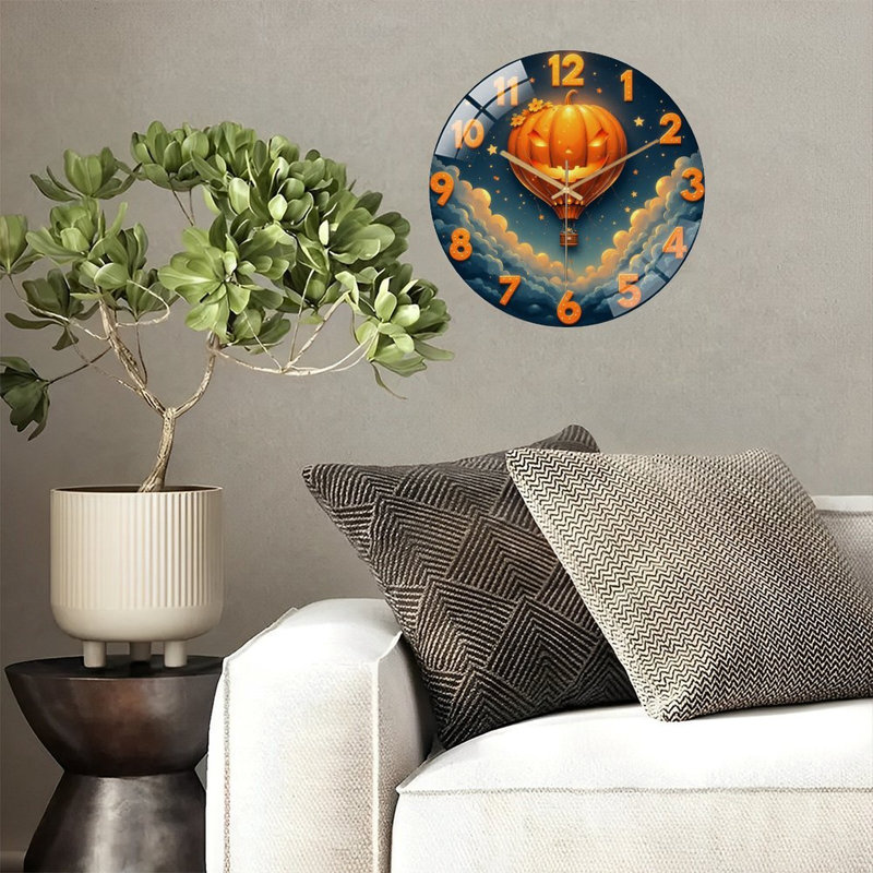 Horloge de jeu de basketball - Horloge murale moderne en verre 12 po