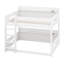 Lit superposé grand sur grand avec tablettes de rangement et ports USB, lit superposé en bois massif avec échelle et garde-corps-123077618