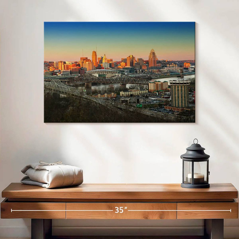 Hannes Cincinnati, coucher de soleil sur l'horizon, H 16 po x l 24 po