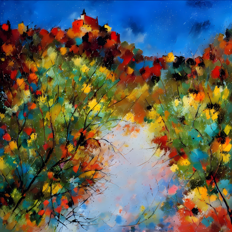 Rainbow Village, 30" H x 30" W