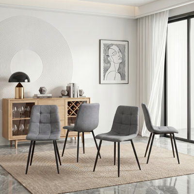 Nero Upholstered Dining Chairs With Metal Legs