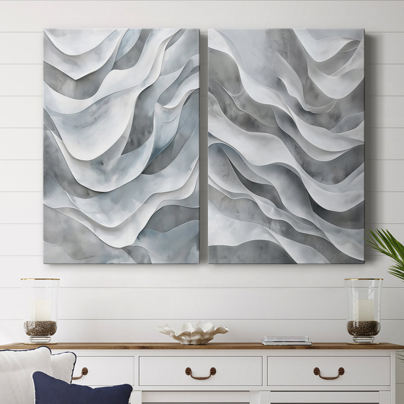 ABSTRACT Series CDLV III - Toile tendue avec châssis de qualité supérieure - Prêt à être accroché, H 27 po x l 36 po