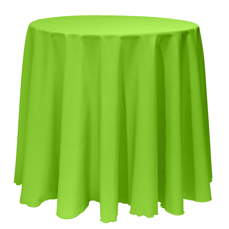 Lime Green 90-Inch Round Polyester Linen Tablecloth