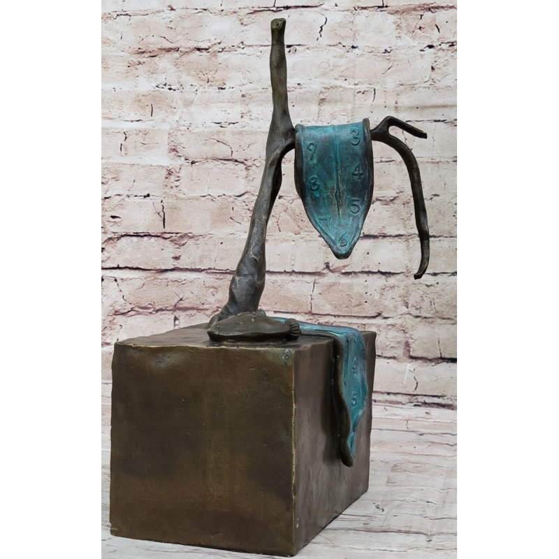 «The Persistance of Memory», horloge fondante, sculpture d'art en bronze d'après Salvador Dali