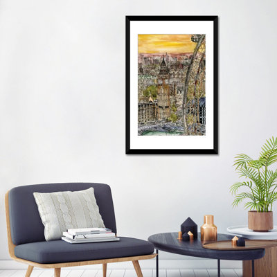 « city scene iv », reproduction de peinture à l’aquarelle sur toile
