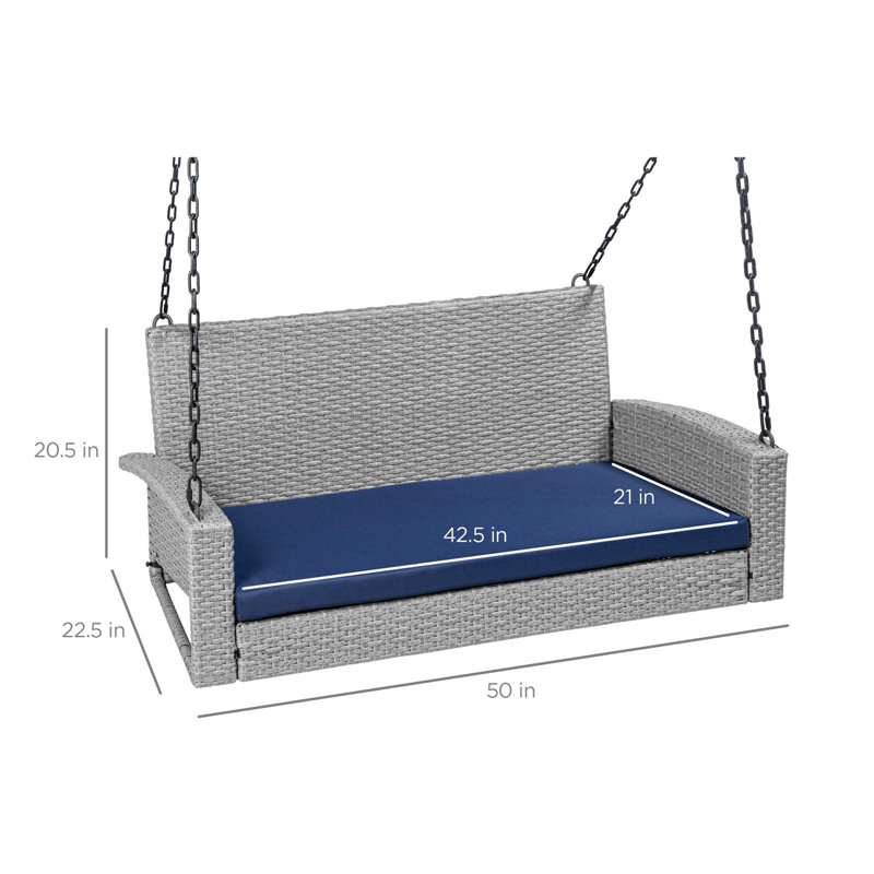Balancelle d'extérieur avec support, Gris, Bleu marine
