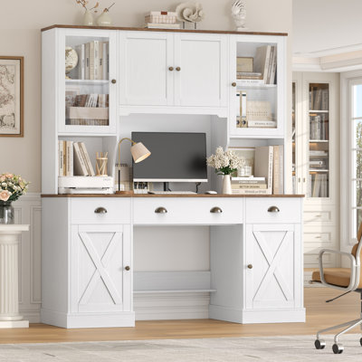 Bureau d'ordinateur à 3 tiroirs l 63 po x H 74,8 po