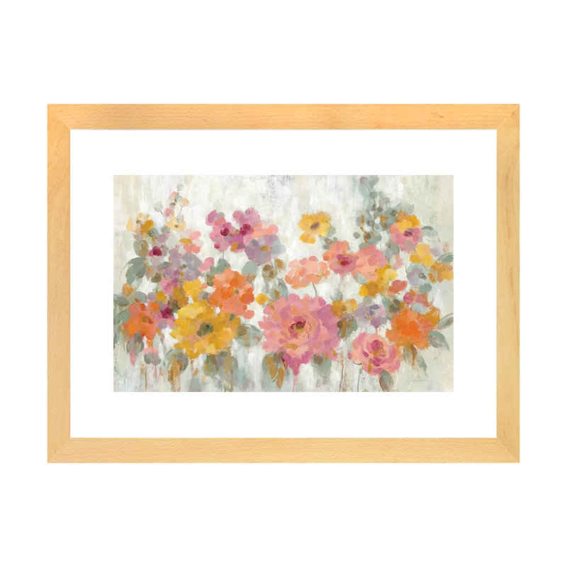 " Garden Fun " by Silvia Vassileva, Natural Wood Paper, White, 16" H x 24" W x 1" D