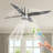 52 In. 5-blade Brushed Nickel Ceiling Fan With Silver Blades, Cage Led Light, Reversible Motor And Downrod Mount-679004598-679004586