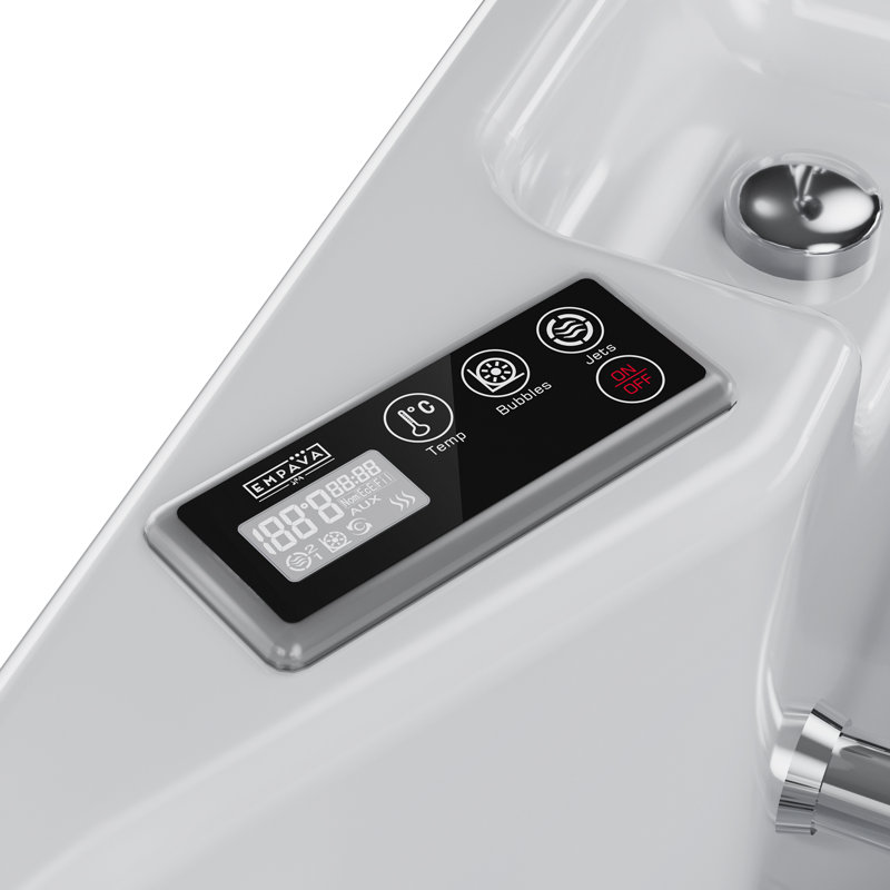 54 in. x 30 in. Right Drain Walk in Whirlpool Bath, Air/Water Jets Combination Massage Bathtub, in White