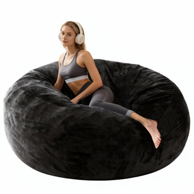 6-foot giant memory foam bean bag chair, adult floor lounger, spacious - suitable for any room, perfect for movie nights and reading