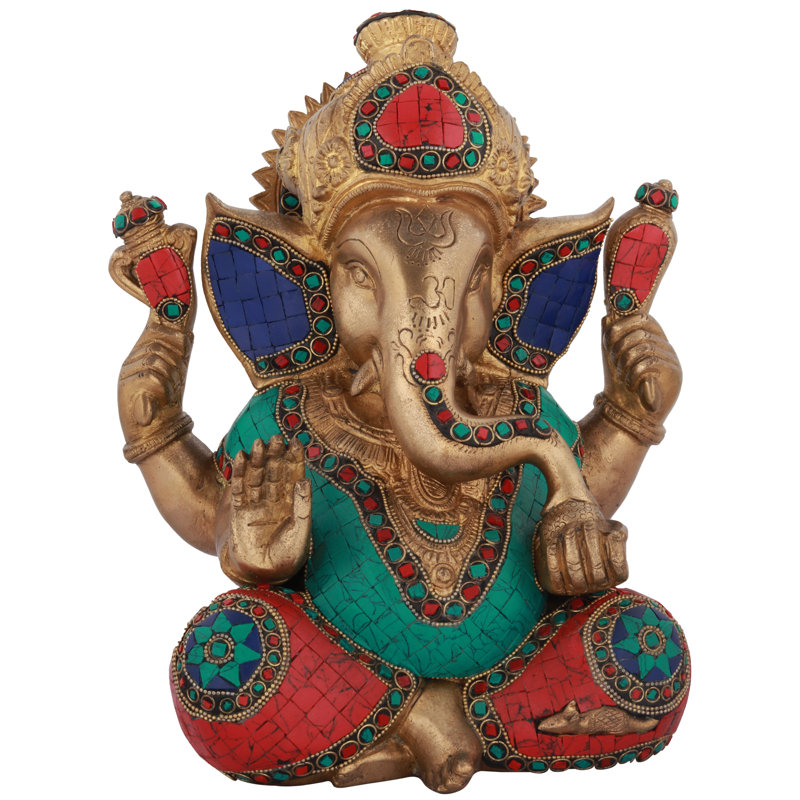 Une incrustation assise Ganesha