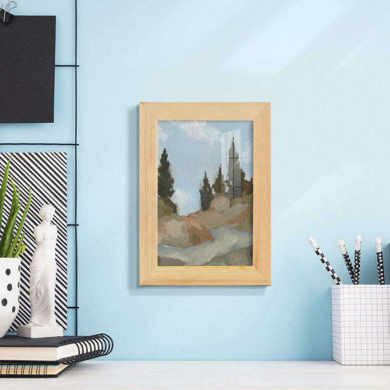 West Fourche Trail II sur papier, H 7 po x l 5 po x P 1 po, Naturel