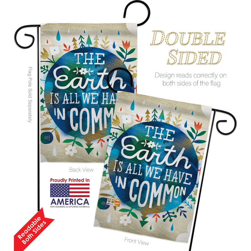 Terre en polyester commun à 2 côtés 19 x 13 po drapeau de jardin