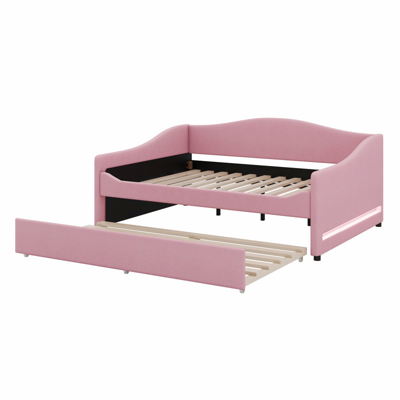 Ellajane Upholstered Daybed Bed, Pink