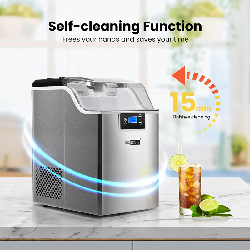 Machine à glaçons Vivohome 44 lb, Argent