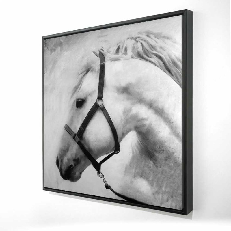 Darius le cheval - Art mural sur toile encadré pour la décoration intérieure