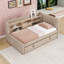 Lit de jour simple rembourré avec lit gigogne, tablettes de rangement et station de charge-1901062274