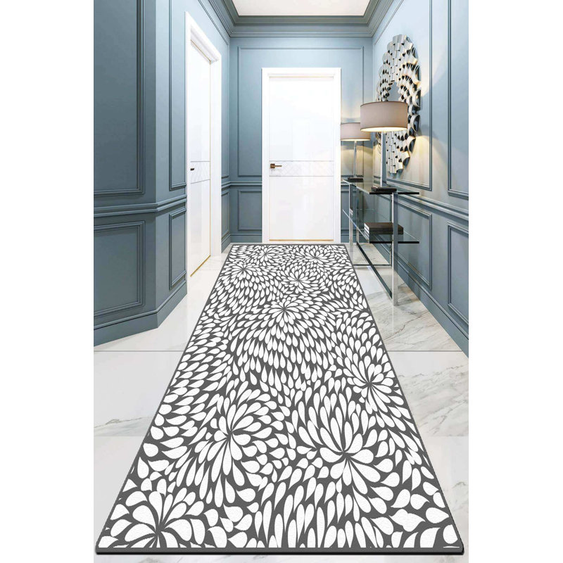 Luxurious Hall Carpet, 3.3 x 4.9 Feet, 100% Polyester, 0.4 in Pile Height | Antibacterial, Non-Slip Underside, Machine Washable | Perfect for Entryways & Living Rooms, Durable & Easy to Maintain