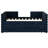 Dark Blue Twin Daybed With Trundle And 3 Built - In Storage Drawers, Modern Design For Living Or Guest Areas Apartments Space Saving Upholstered Pull Out Three Ideal Small Quarters-118953230