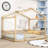 Akeiba Wood Bed House Bed Frame with Fence, for Kids, Teens-1095186119-1095185722