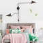 Applique murale rétro noire moderne rotative à brancher, lampe murale en métal à double bras articulé 2 lumières pour chambre à coucher