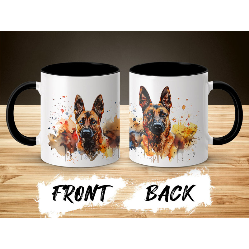 11oz Watercolour German Shepherd Design Coffee Mug, 2