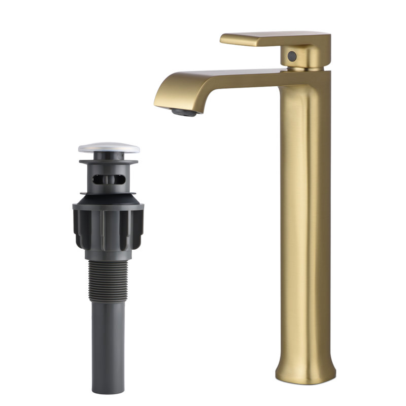 Vessel Sink Faucet Single-handle Bathroom Faucet With Drain Assembly, Brushed Gold