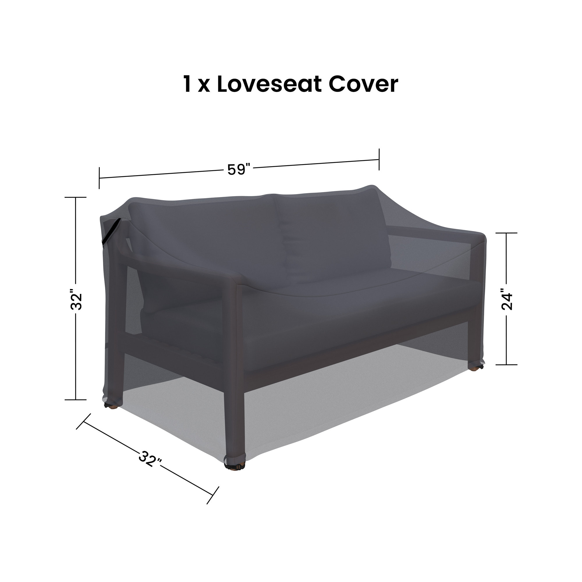 Amina 58" Wide Outdoor Loveseat Cover