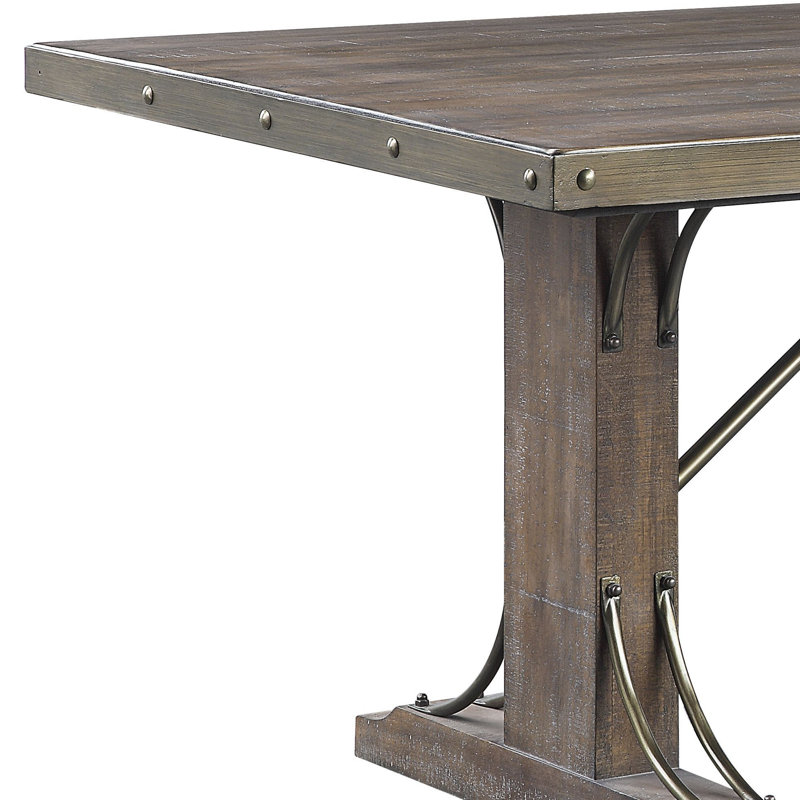 ACME Raphaela Dining Table, Weathered Cherry Finish