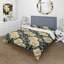 Beige And Blue Ornate Damask Legacy V - Ensemble de housse de couette à motif floral-1601765029