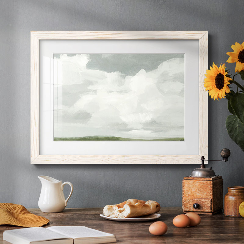 " Grey Stone Sky I ", 18" H x 26" W x 1.5" D, White