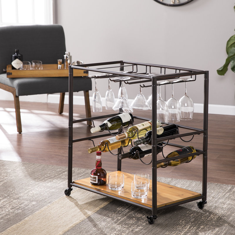 Celik Metal Bar Cart, Natural