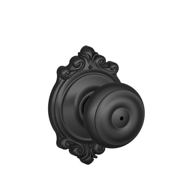Georgian Knob with Brookshire Trim Bed and Bath Lock Schlage 