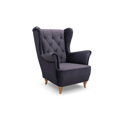 Vivaldo wingback chair in anthracite