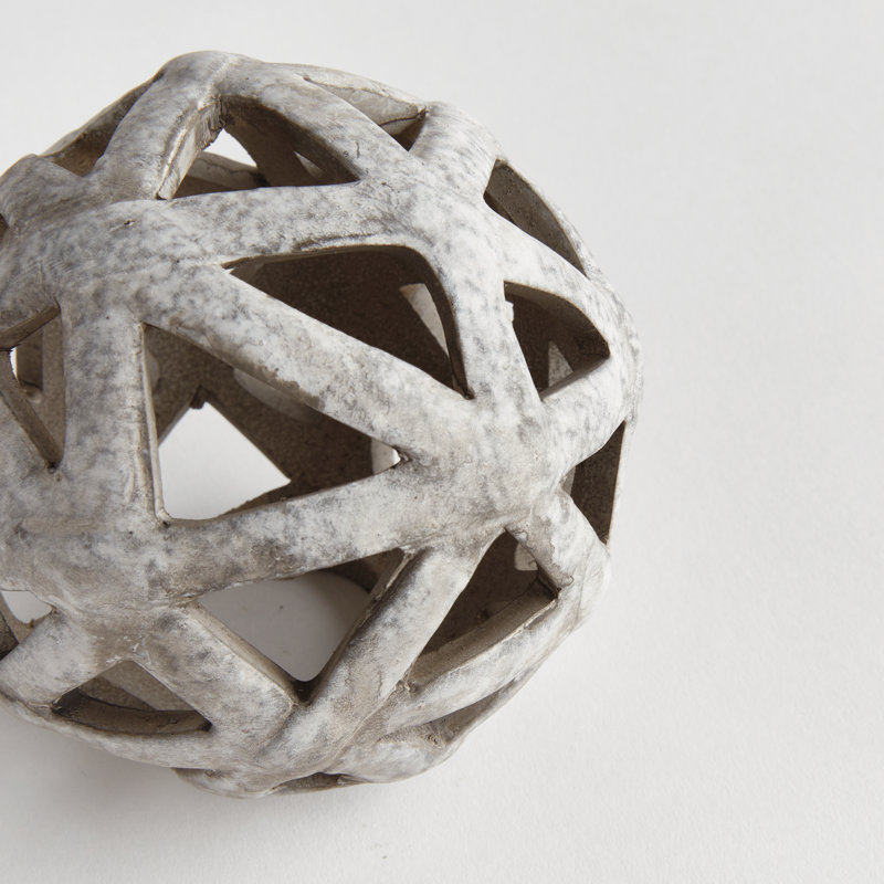 ALICIA METAL ORB, 5.91" H x 5.71" W x 5.71" D, Gray