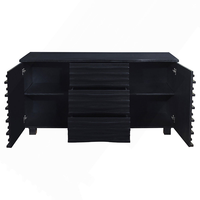Server Black 3 Drawers