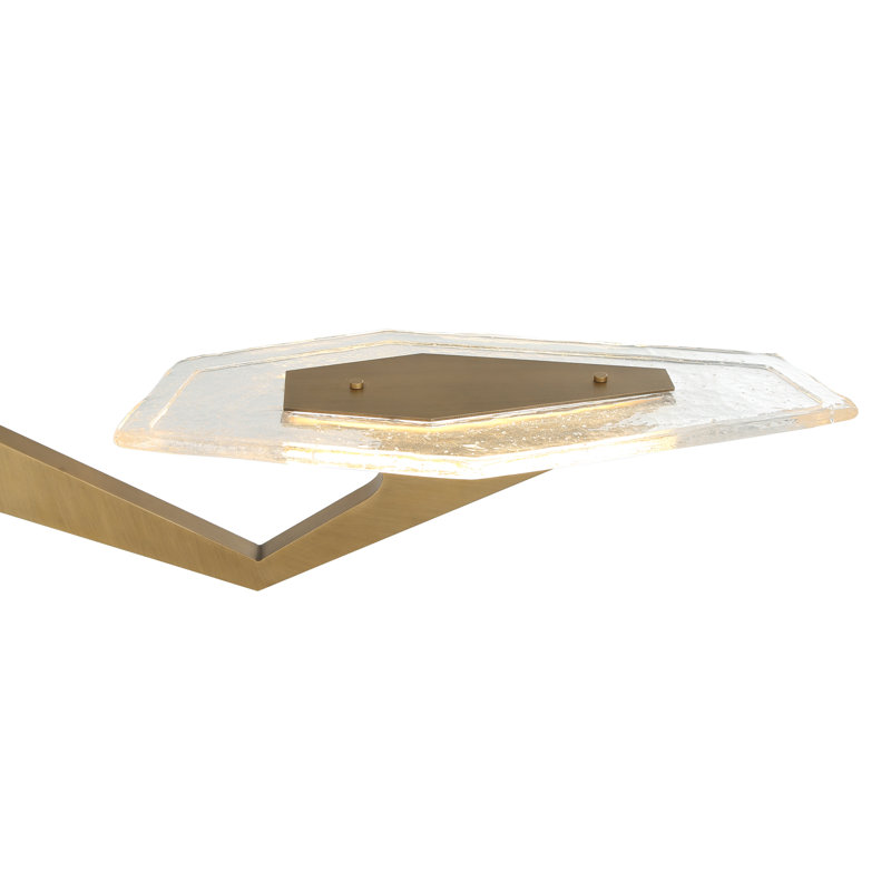Luminaire suspendu linéaire 2 lumières Down the Wrong Path, H 28 po x l 59 po x P 10 po, Laiton
