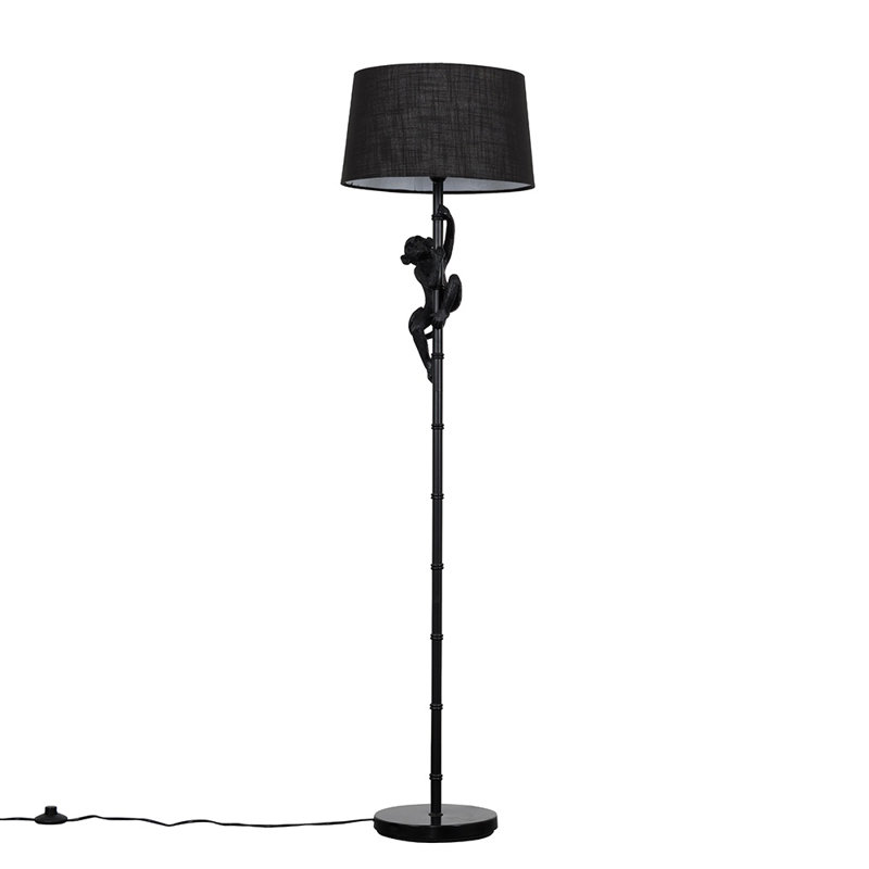 Meggan 150cm Traditional Floor Lamp, Black, Yes, Black