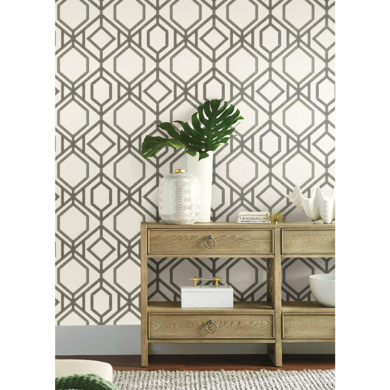 Geometric Double Roll, White/Taupe