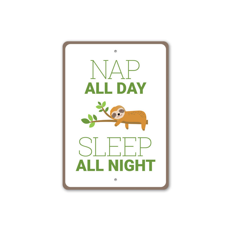 Enseigne en aluminium Nap All Day, H 14 po x l 10 po x P 0,04 po