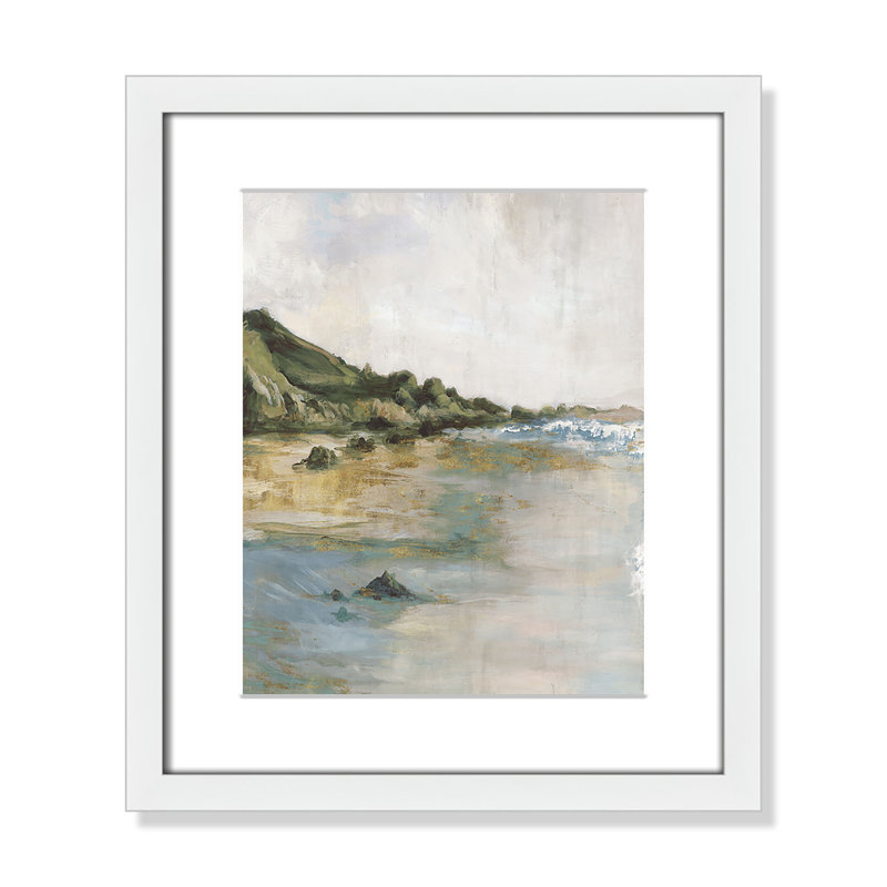 Impression «Tide’s Edge» par Casa Fine Arts, H 15 po x l 13 po x P 1,25 po, Reproduction encadrée blanche avec passe-partout